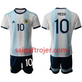 Argentina Fodboldtrøjer MESSI 10 Børn Hjemmebanesæt Copa América 2019 Kort ærmer